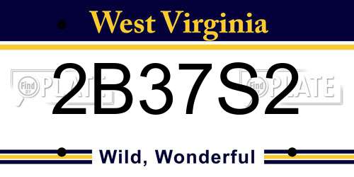 2B37S2 West Virginia License Plate