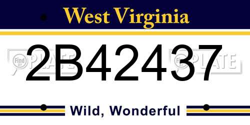 2B42437 West Virginia License Plate