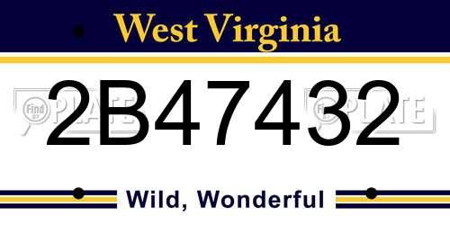 2B47432 West Virginia License Plate