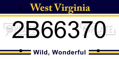 2B66370 West Virginia License Plate