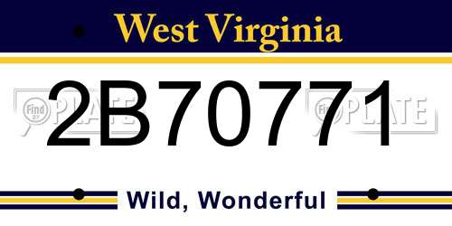 2B70771 West Virginia License Plate