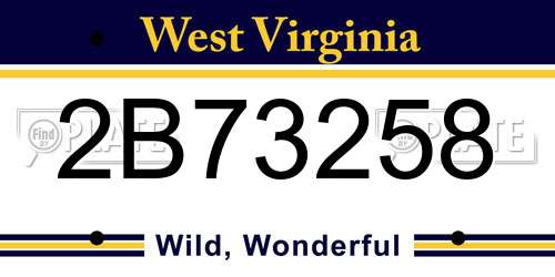 2B73258 West Virginia License Plate