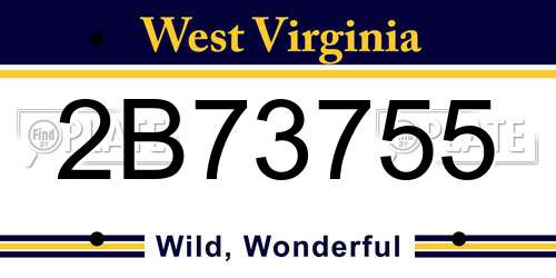 2B73755 West Virginia License Plate