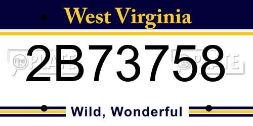 2B73758 West Virginia License Plate
