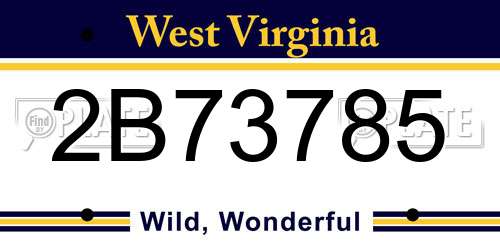 2B73785 West Virginia License Plate