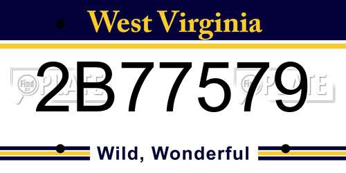 2B77579 West Virginia License Plate