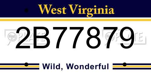 2B77879 West Virginia License Plate