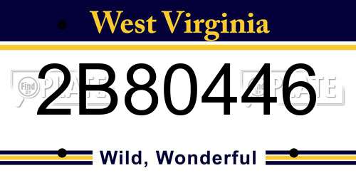 2B80446 West Virginia License Plate