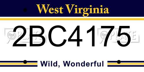 2BC4175 West Virginia License Plate