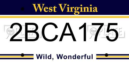 2BCA175 West Virginia License Plate