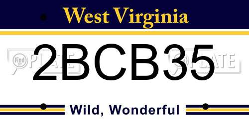 2BCB35 West Virginia License Plate