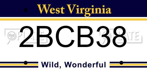 2BCB38 West Virginia License Plate