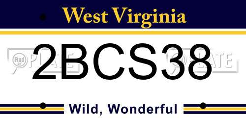 2BCS38 West Virginia License Plate