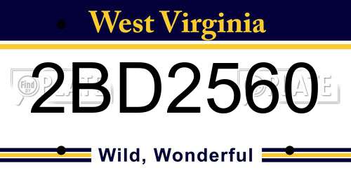 2BD2560 West Virginia License Plate