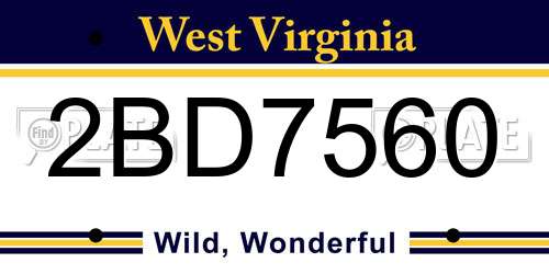 2BD7560 West Virginia License Plate