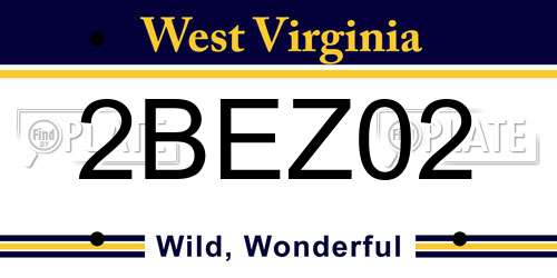 2BEZ02 West Virginia License Plate