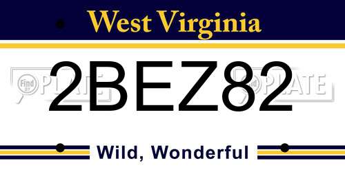 2BEZ82 West Virginia License Plate