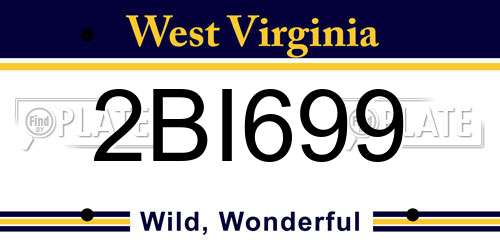 2BI699 West Virginia License Plate