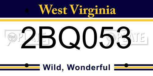 2BQ053 West Virginia License Plate