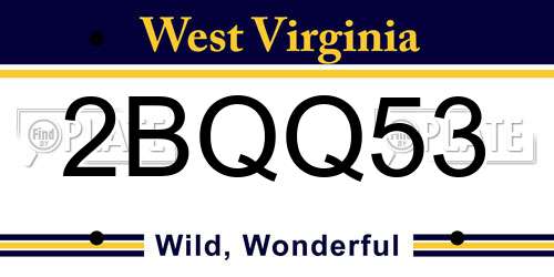 2BQQ53 West Virginia License Plate