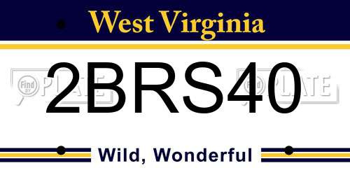 2BRS40 West Virginia License Plate