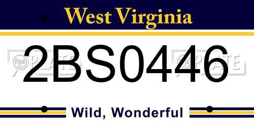 2BS0446 West Virginia License Plate