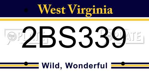 2BS339 West Virginia License Plate