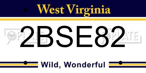 2BSE82 West Virginia License Plate