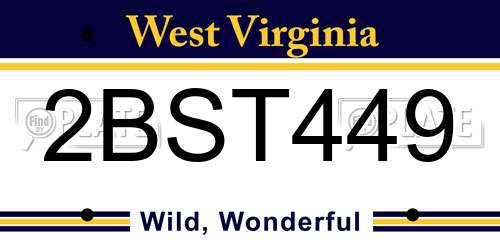 2BST449 West Virginia License Plate