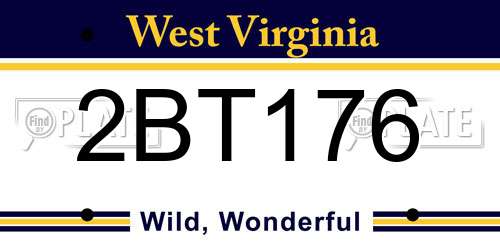 2BT176 West Virginia License Plate