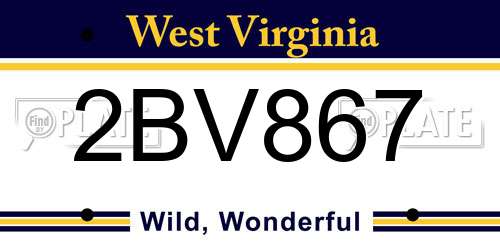2BV867 West Virginia License Plate