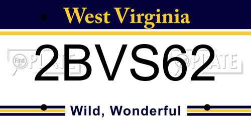2BVS62 West Virginia License Plate