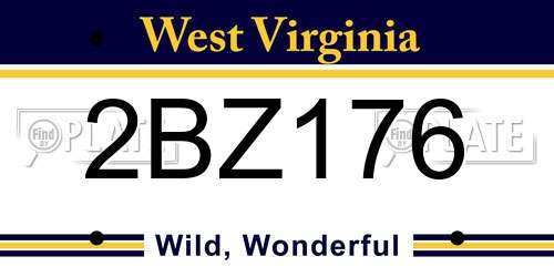 2BZ176 West Virginia License Plate