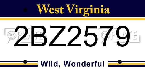 2BZ2579 West Virginia License Plate