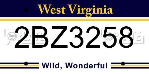 2BZ3258 West Virginia License Plate
