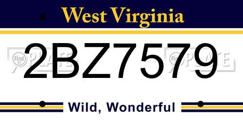 2BZ7579 West Virginia License Plate