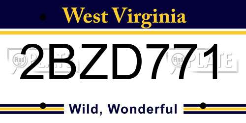 2BZD771 West Virginia License Plate