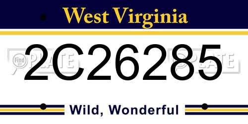 2C26285 West Virginia License Plate