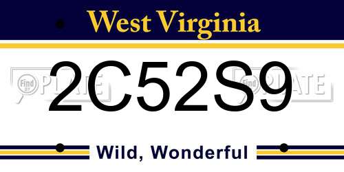 2C52S9 West Virginia License Plate