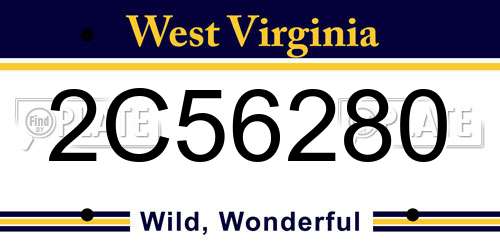 2C56280 West Virginia License Plate