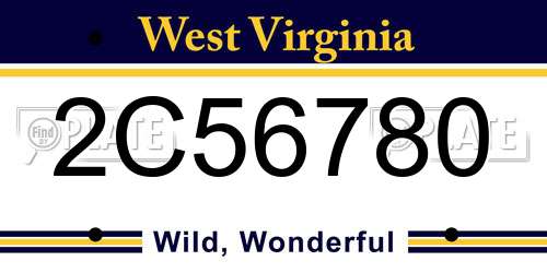 2C56780 West Virginia License Plate