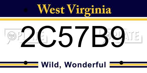 2C57B9 West Virginia License Plate