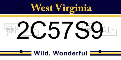 2C57S9 West Virginia License Plate