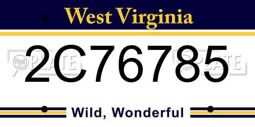 2C76785 West Virginia License Plate