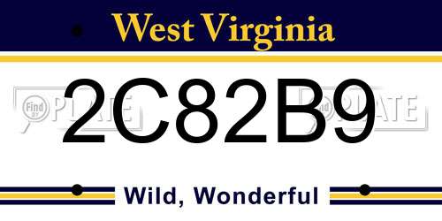 2C82B9 West Virginia License Plate