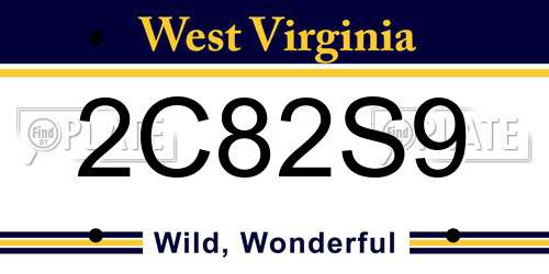 2C82S9 West Virginia License Plate