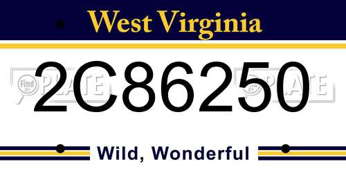 2C86250 West Virginia License Plate