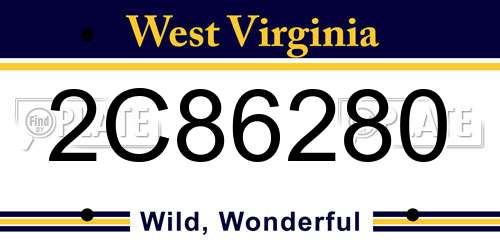 2C86280 West Virginia License Plate