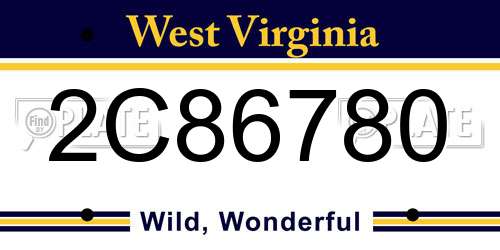 2C86780 West Virginia License Plate
