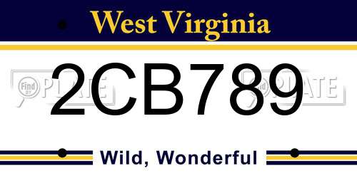 2CB789 West Virginia License Plate